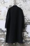 AVIVA JIFEI XUE 24 Autumn and Winter Black Wool Linen Satin Long Kimono Coat AJX-FW24-LKC-BWLS-HEI Black